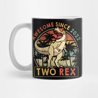 Kids Two Rex 2nd Birthday Second Dinosaur Year Old Mug